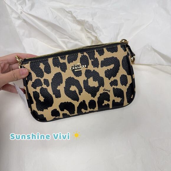 NWT Coach Nolita 19 Shoulder Bag With Leopard Print CBM66 Gold/Leopard Multi - Picture 8 of 9